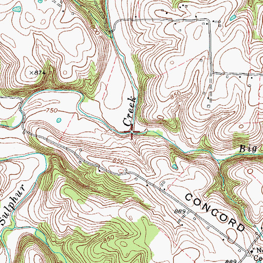 Topographic Map of Big Branch, KY