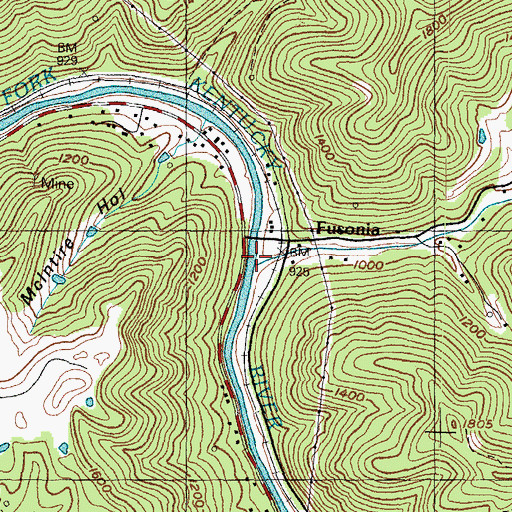 Topographic Map of Big Branch, KY
