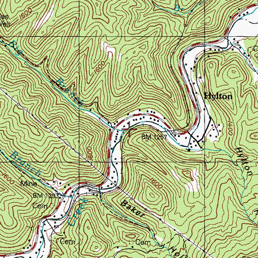 Topographic Map of Big Branch, KY