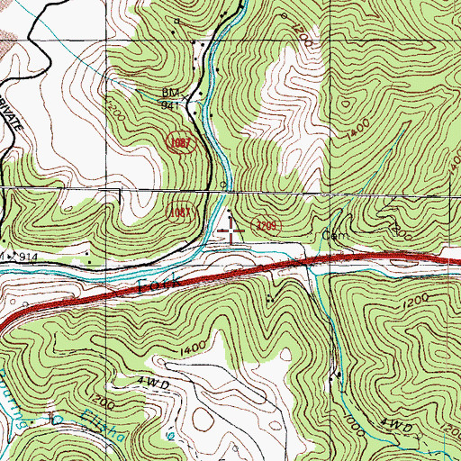 Topographic Map of Big Branch, KY