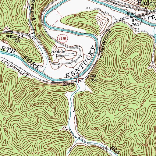 Topographic Map of Big Branch, KY