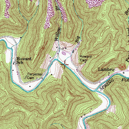 Topographic Map of Big Branch, KY