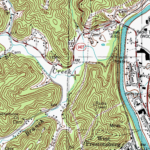 Topographic Map of Big Branch, KY