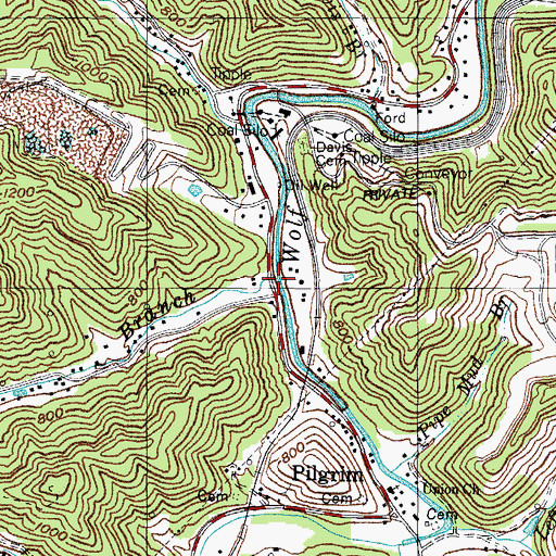 Topographic Map of Big Branch, KY