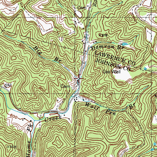 Topographic Map of Big Branch, KY