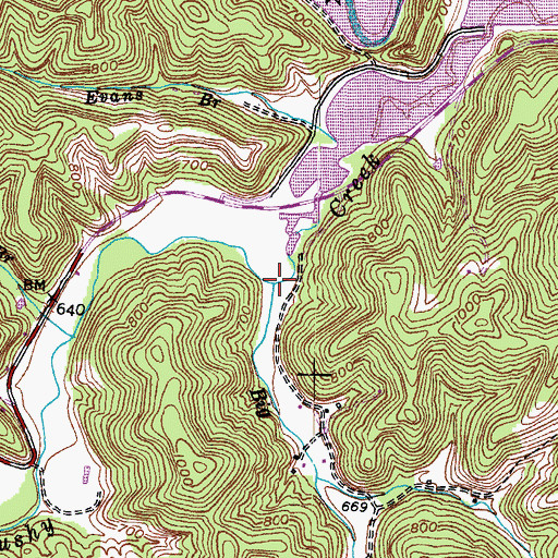 Topographic Map of Big Branch, KY