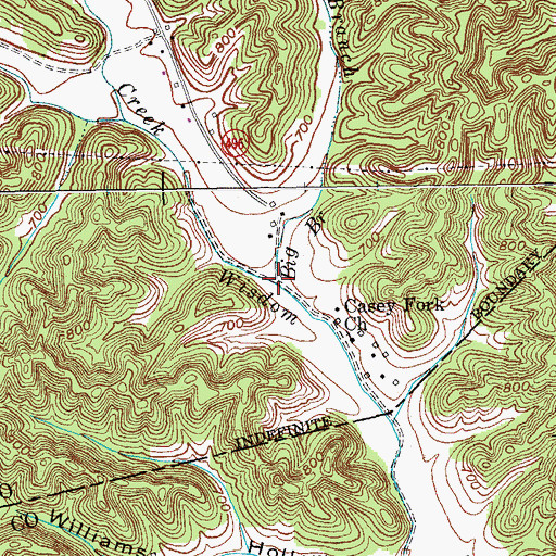 Topographic Map of Big Branch, KY