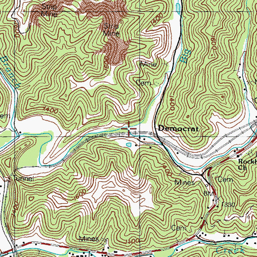 Topographic Map of Big Branch, KY