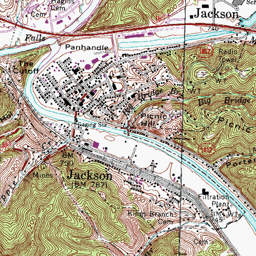 Topographic Map of Big Bridge Branch, KY