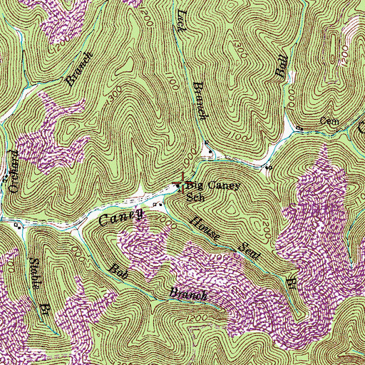 Topographic Map of Big Caney School, KY
