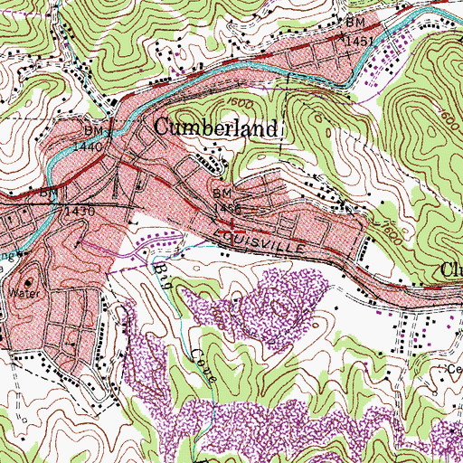 Topographic Map of Big Cove Branch, KY