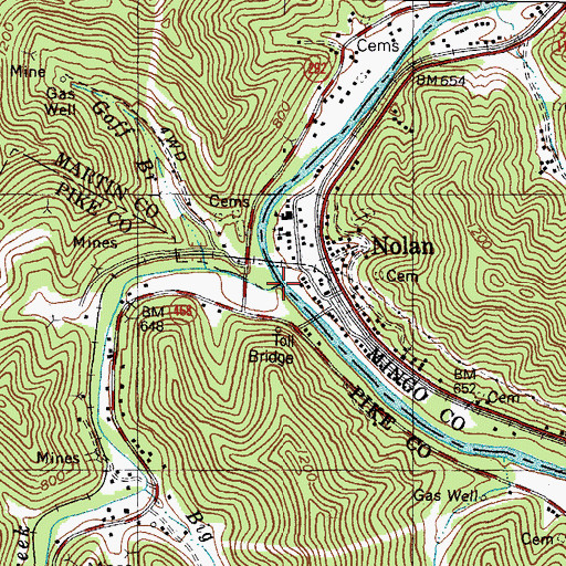 Topographic Map of Big Creek, KY