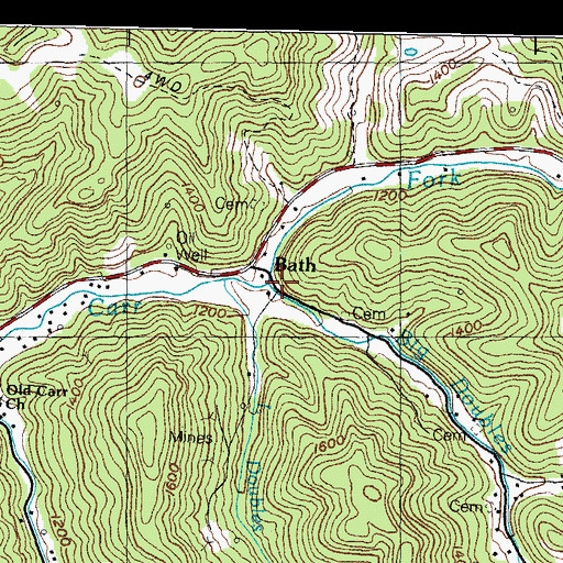 Topographic Map of Big Doubles Branch, KY