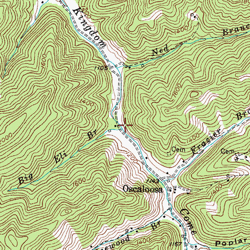 Topographic Map of Big Eli Branch, KY