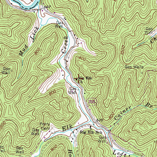 Topographic Map of Big Elk Old Zion United Baptist Church, KY
