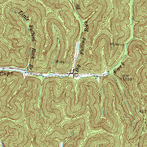 Topographic Map of Big Falling Rock Branch, KY
