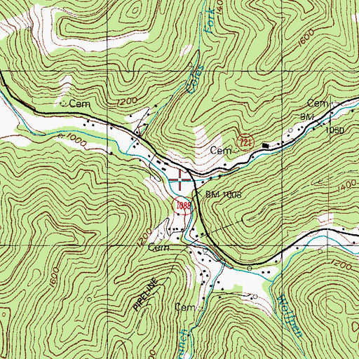 Topographic Map of Big Fork, KY