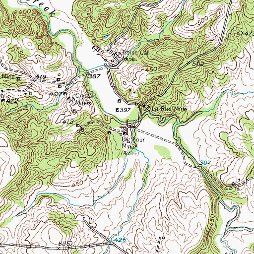 Topographic Map of Big Four Mine, KY
