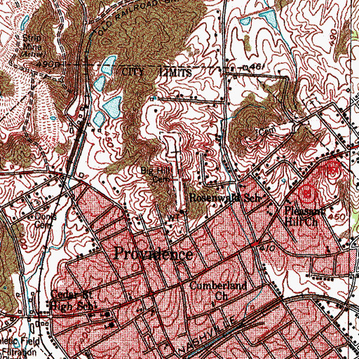 Topographic Map of Big Hill Cemetery, KY
