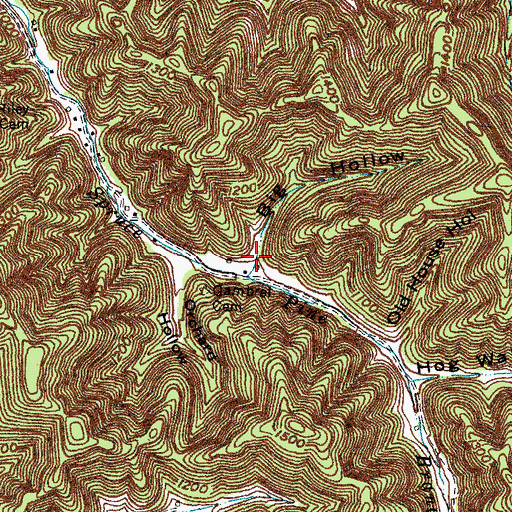 Topographic Map of Big Hollow, KY