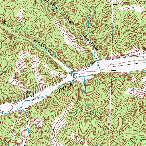 Topographic Map of Big Hollow, KY