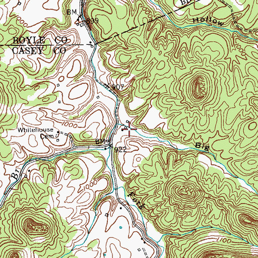 Topographic Map of Big Hollow, KY