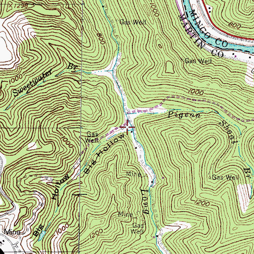 Topographic Map of Big Hollow, KY