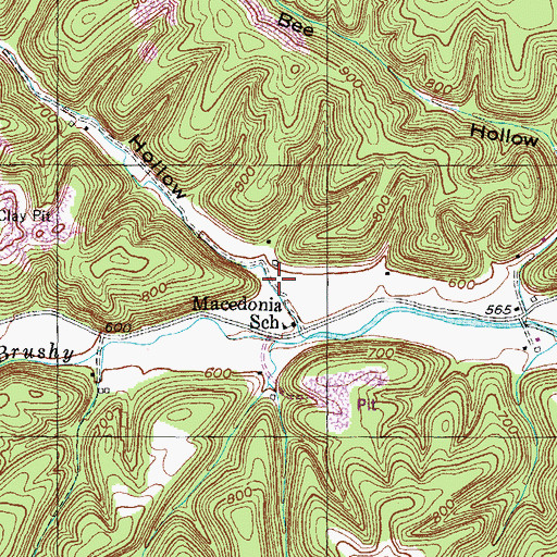 Topographic Map of Big Hollow, KY