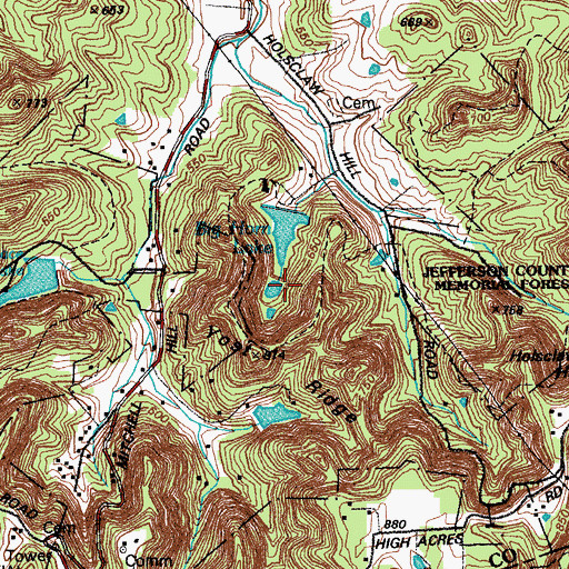 Topographic Map of Big Horn Lake, KY