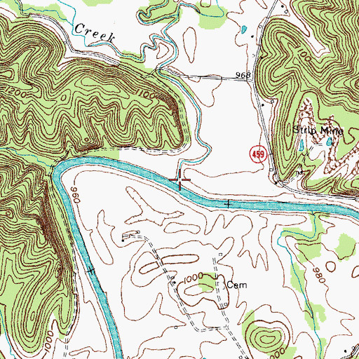 Topographic Map of Big Indian Creek, KY
