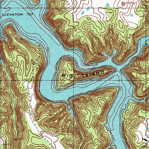 Topographic Map of Big Island, KY