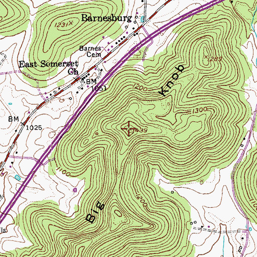 Topographic Map of Big Knob, KY