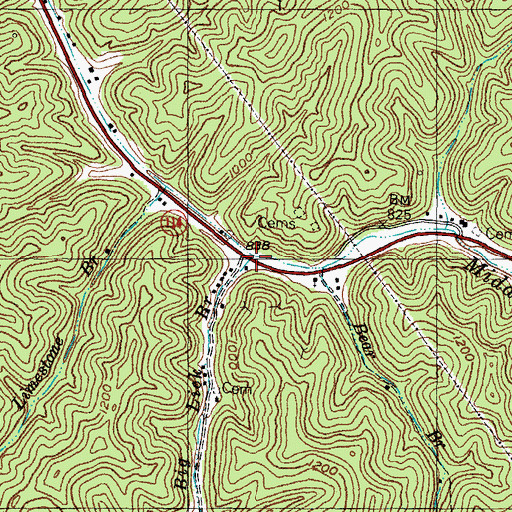 Topographic Map of Big Lick Branch, KY