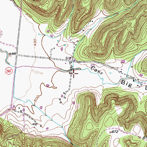 Topographic Map of Big Lick Hollow, KY
