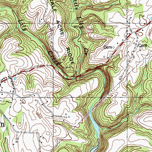 Topographic Map of Big Lily Creek, KY