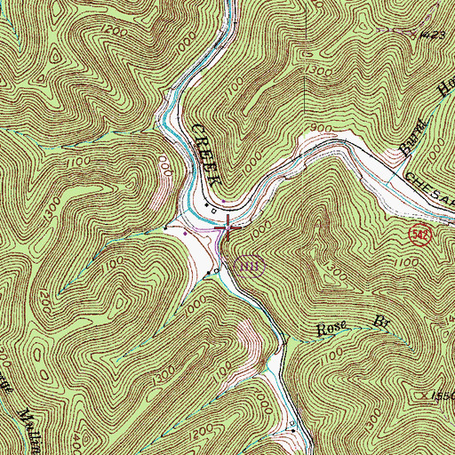 Topographic Map of Big Lovely Branch, KY