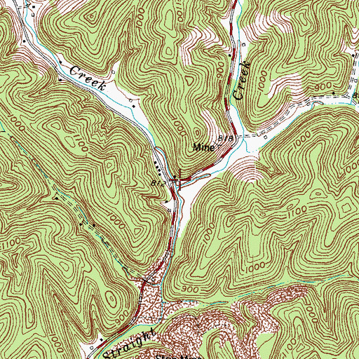 Topographic Map of Big Mandy Creek, KY