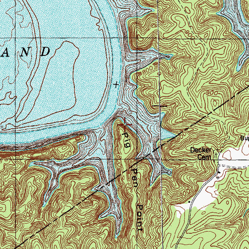 Topographic Map of Pig Pen Point, KY