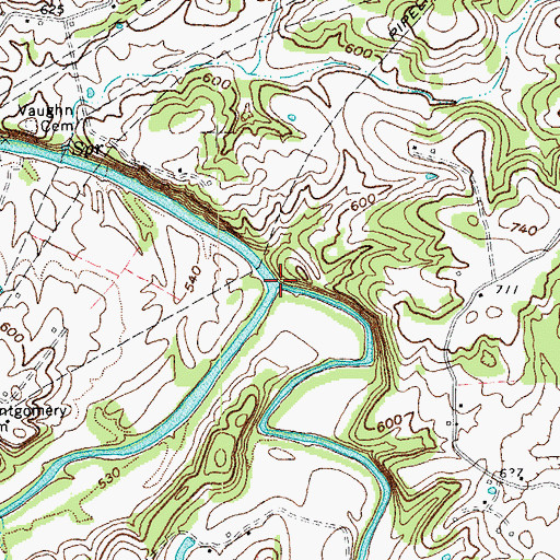 Topographic Map of Big Pitman Creek, KY