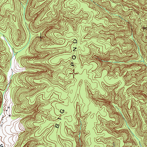 Topographic Map of Big Pond Ridge, KY