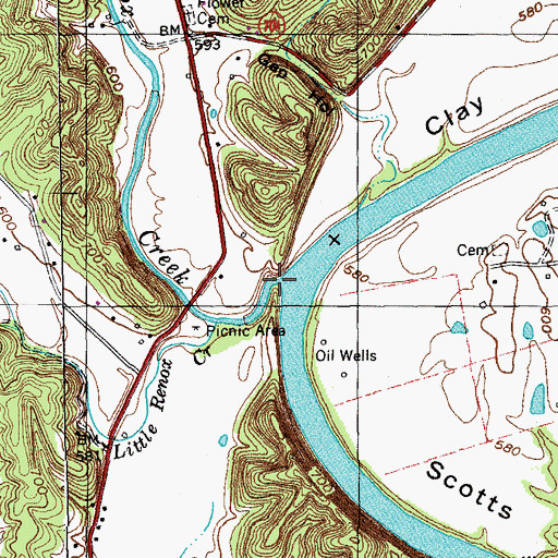 Topographic Map of Big Renox Creek, KY