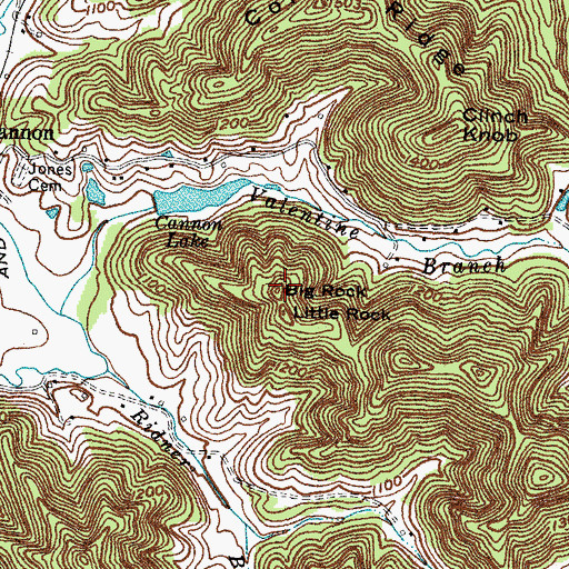 Topographic Map of Big Rock, KY
