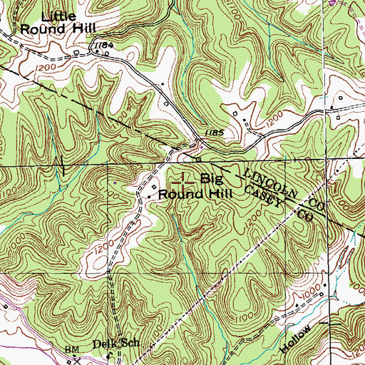Topographic Map of Big Round Hill, KY