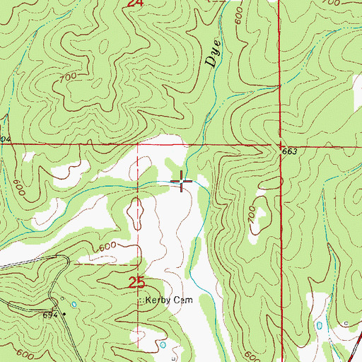 Topographic Map of Dye Branch, AR