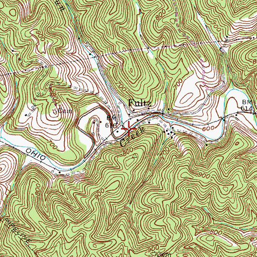 Topographic Map of Big Run, KY