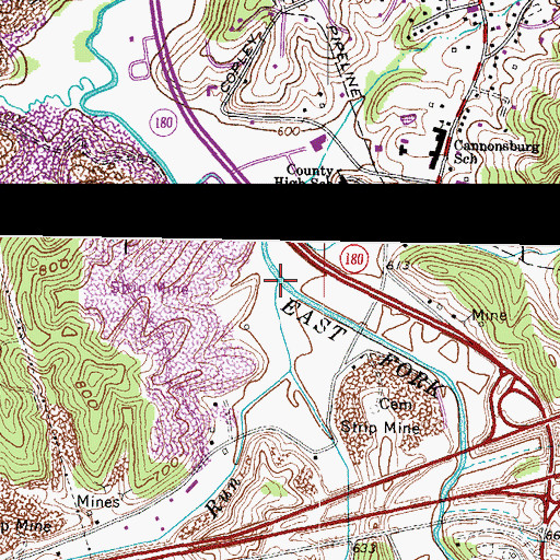 Topographic Map of Big Run, KY