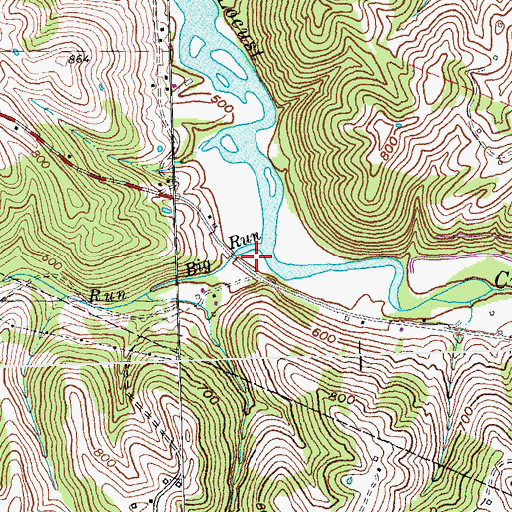 Topographic Map of Big Run, KY