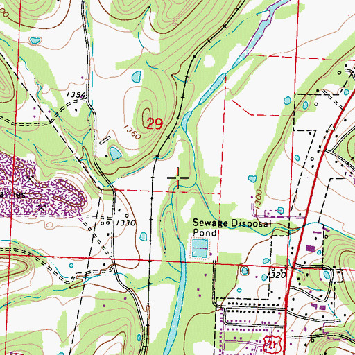 Topographic Map of Dye Creek, AR