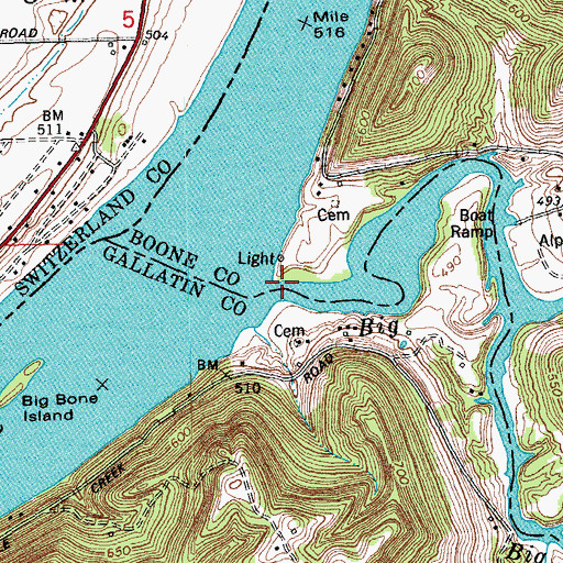 Topographic Map of Big South Fork, KY