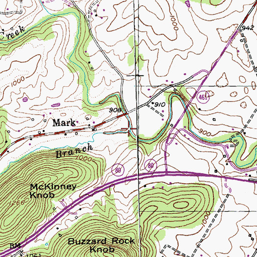 Topographic Map of Big Spring Branch, KY